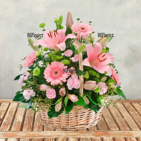 Send Big basket with mixed flowers to Sofia