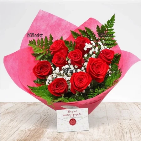 Flower delivery -a romantic bouquet of red roses