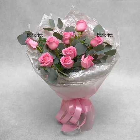 Send to Bulgaria bouquet of 9 pink roses